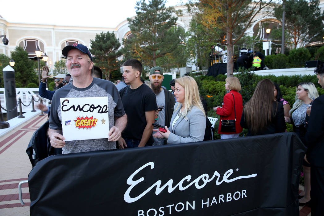 Glenn Reynolds, 65, of Quincy, Mass. is first in line for the opening of the $2.6 billion Encor ...