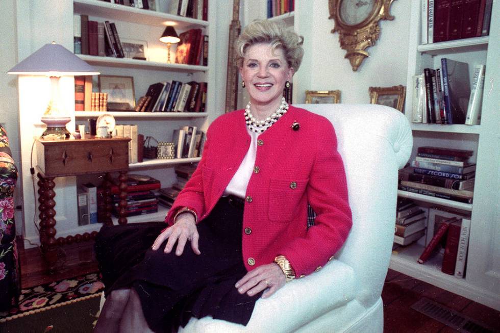 FILE - Judith Krantz, poses in an undated file photo during an interview at her home in the Bel ...