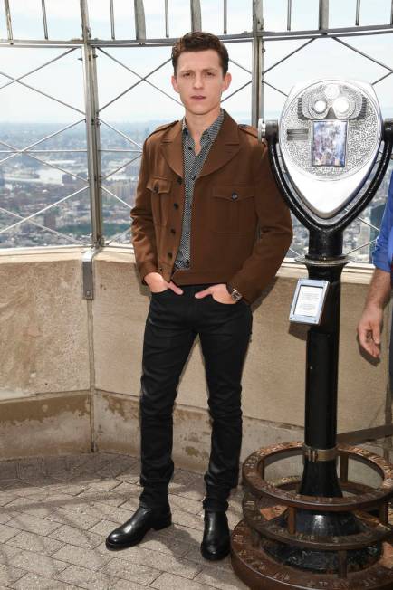 Actor Tom Holland from the film "Spider-Man: Far From Home" poses for the media on the 86th flo ...