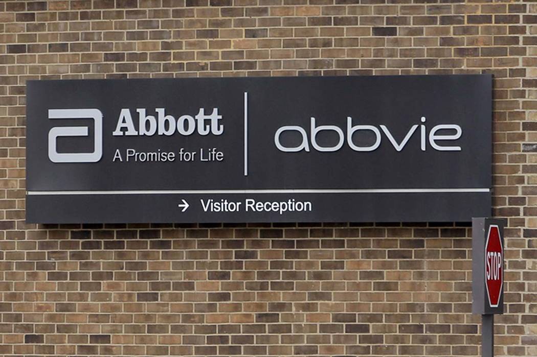 A Jan. 24, 2015, file photo, shows the exterior of AbbVie, in Lake Bluff, Ill. AbbVie is buying ...