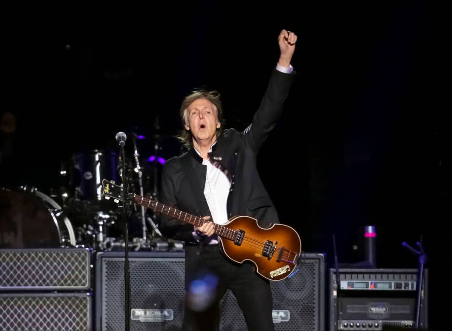 In this Monday, Sept. 11, 2017 file photo, singer/songwriter Paul McCartney performs on stage a ...