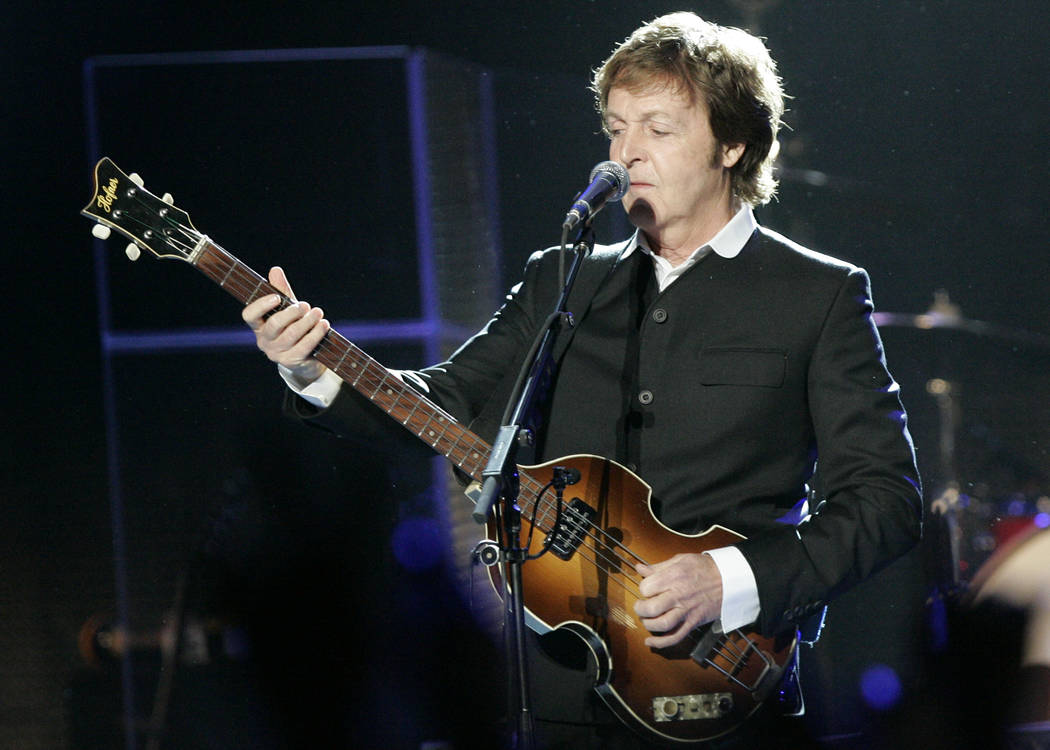 Paul McCartney in concert at The Joint located inside of the Hard Rock hotel-casino on Sunday, ...