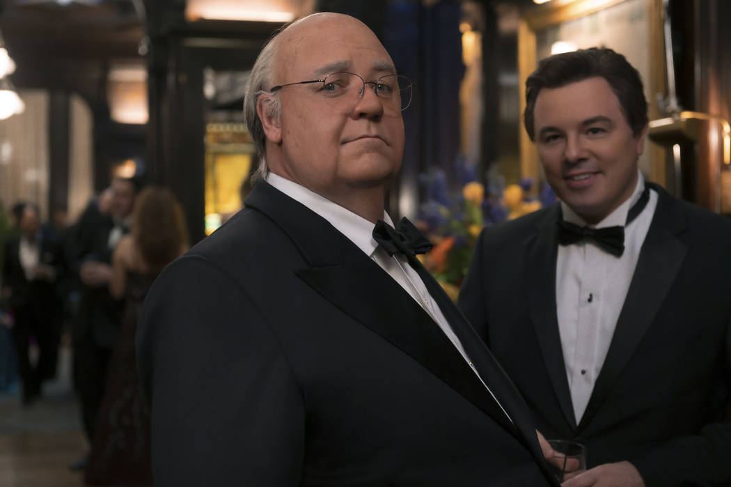 (L-R): Russell Crowe as Roger Ailes and Seth MacFarlane as Brian Lewis in THE LOUDEST VOICE, "2 ...