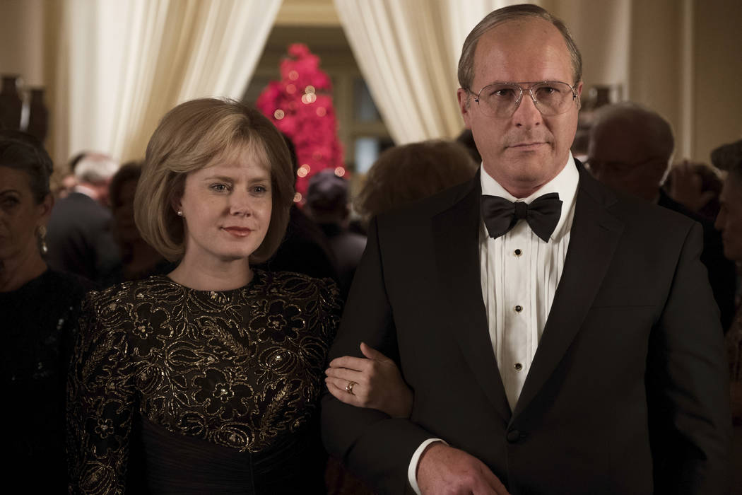 Amy Adams (left) as Lynne Cheney and Christian Bale (right) as Dick Cheney in Adam McKay’s VI ...