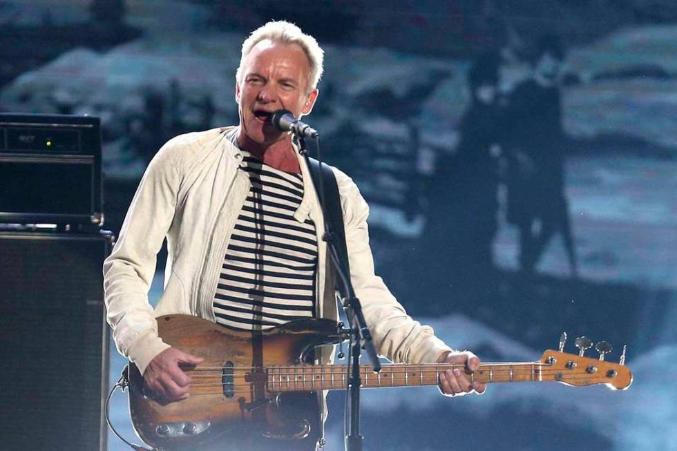 Sting performs at the 60th annual Grammy Awards in New York, Jan. 28, 2018. Sting is heading to ...