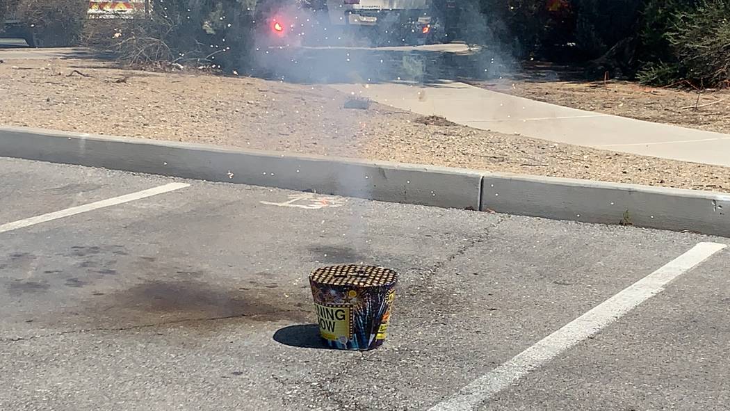 The Las Vegas Fire Department had a demonstration of safe and illegal fireworks on Thursday, Ju ...