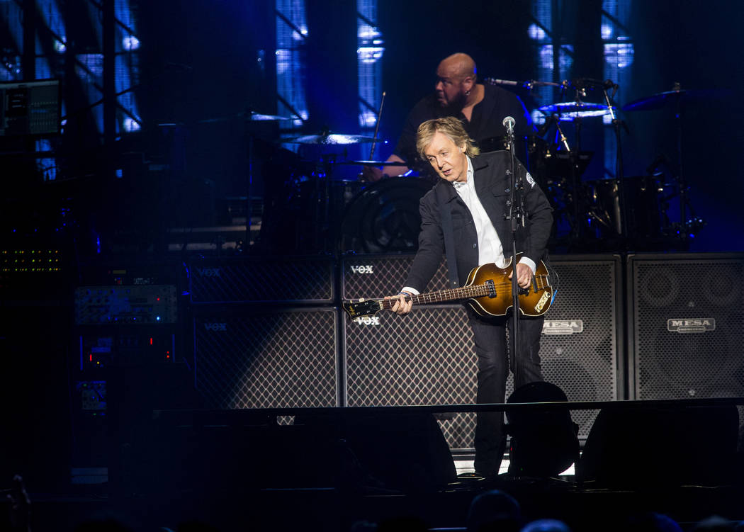 Paul McCartney performs at T-Mobile Arena in Las Vegas on Friday, June 28, 2019. McCartney is s ...