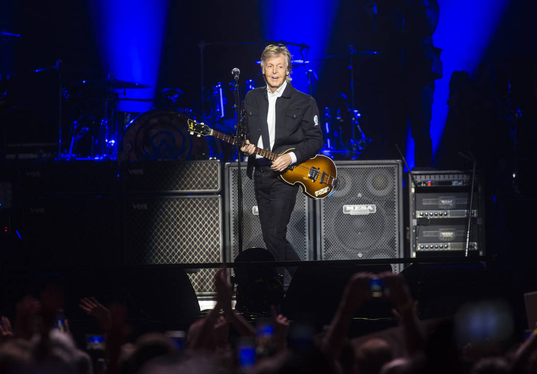 Paul McCartney performs at T-Mobile Arena in Las Vegas on Friday, June 28, 2019. McCartney is s ...