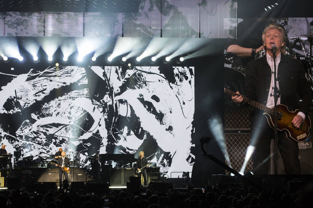 Paul McCartney performs at T-Mobile Arena in Las Vegas on Friday, June 28, 2019. McCartney is s ...