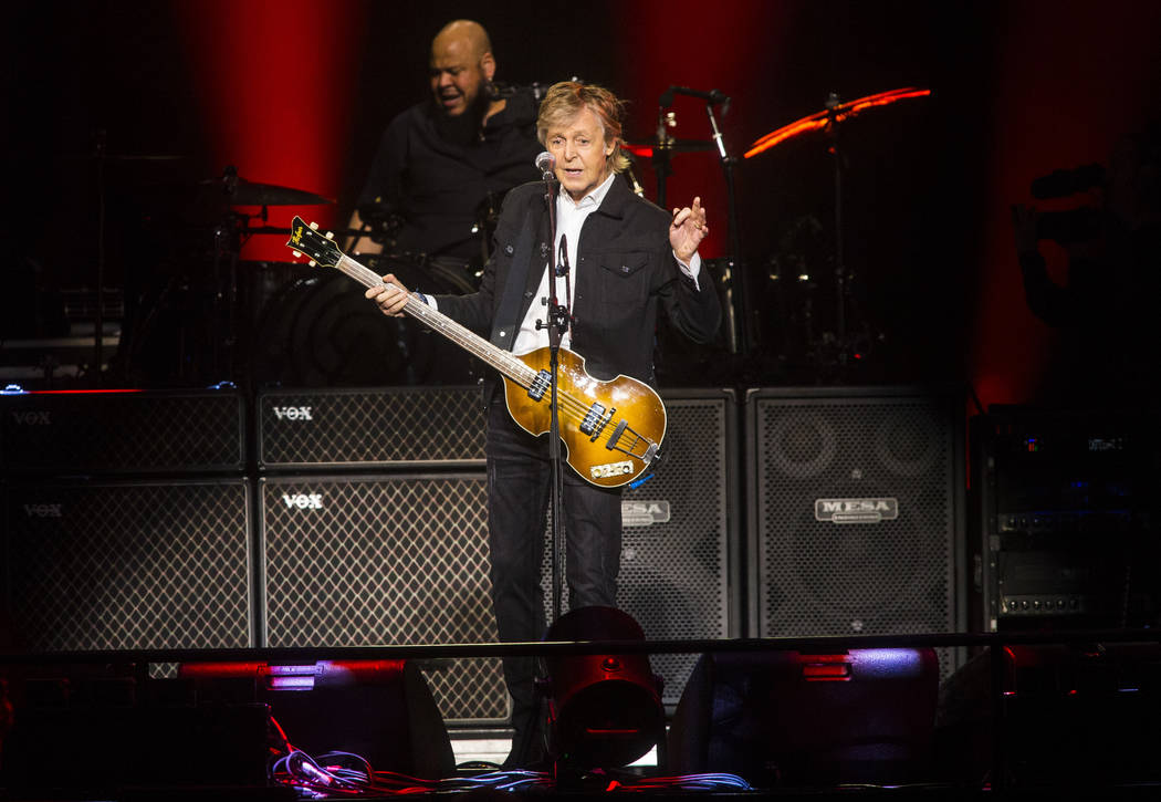 Paul McCartney performs at T-Mobile Arena in Las Vegas on Friday, June 28, 2019. McCartney is s ...