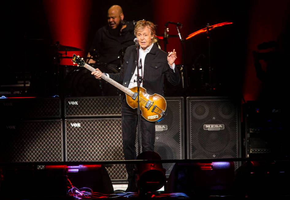 Paul McCartney performs at T-Mobile Arena in Las Vegas on Friday, June 28, 2019. McCartney is s ...