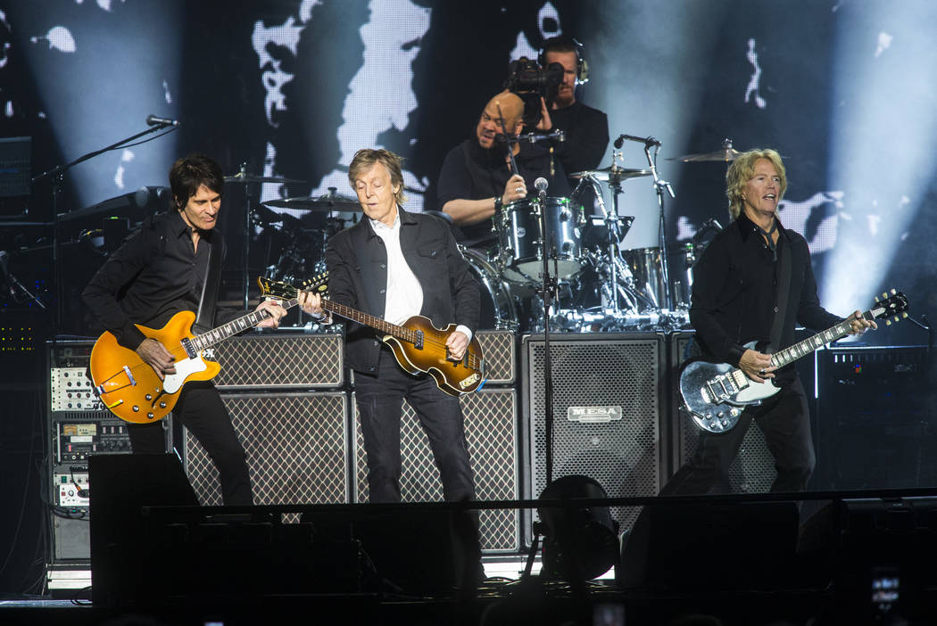 Paul McCartney performs at T-Mobile Arena in Las Vegas on Friday, June 28, 2019. McCartney is s ...