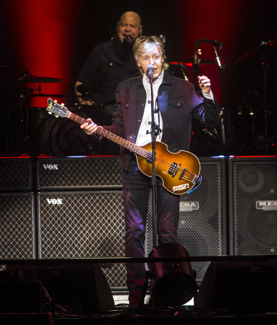 Paul McCartney performs at T-Mobile Arena in Las Vegas on Friday, June 28, 2019. McCartney is s ...