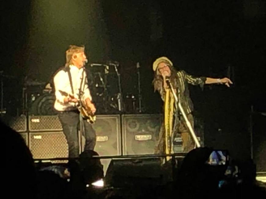 Paul McCartney and Steven Tyler are shown performing "Helter Skelter" at McCartney's "Freshen U ...