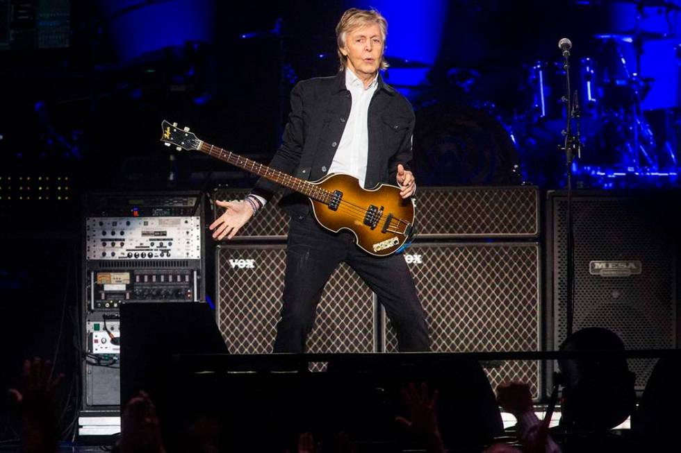 Paul McCartney performs at T-Mobile Arena in Las Vegas on Friday, June 28, 2019. McCartney is s ...