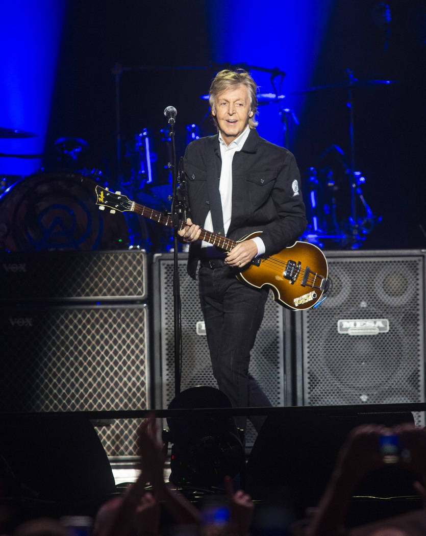 Paul McCartney performs at T-Mobile Arena in Las Vegas on Friday, June 28, 2019. McCartney is s ...