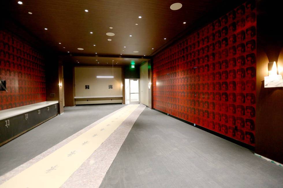 An entertainment room for players at the new UNLV Fertitta Football Complex, still under constr ...