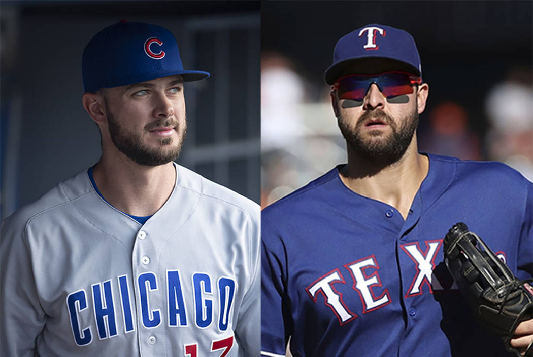 Kris Bryant, left, of the Chicago Cubs, and Joey Gallo of the Texas Rangers (AP file photos)