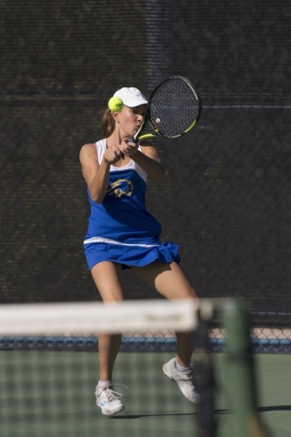 Andrada Stanciu of Sierra Vista High School plays against Faith Lutheran High School during ...