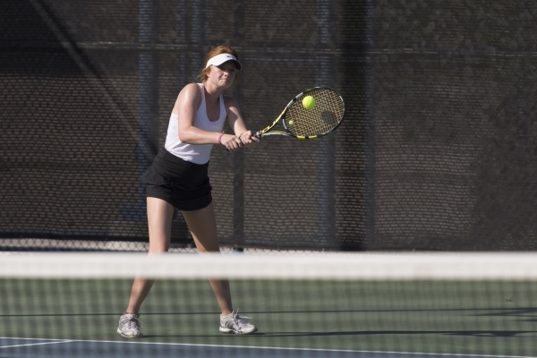 Madison Foley of Faith Lutheran High School plays against Sierra Vista High School during th ...