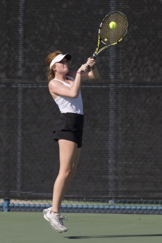 Madison Foley of Faith Lutheran High School plays against Sierra Vista High School during th ...