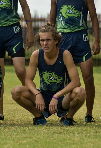 Austin Rogers, of Green Valley High School, prepares for his race during the Cross Country D ...