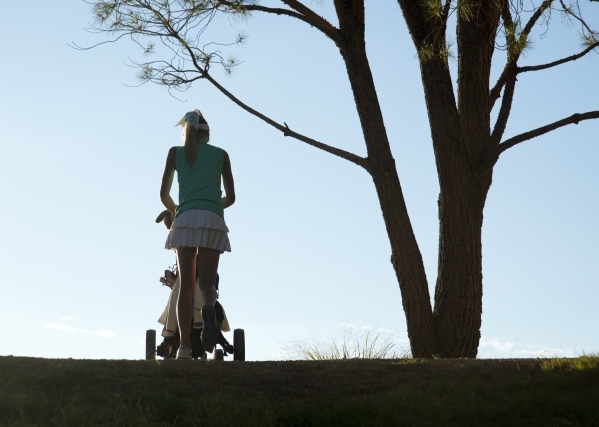 Annick Haczkiewicz of Palo Verde High School walks toward the next hole during the girls sta ...