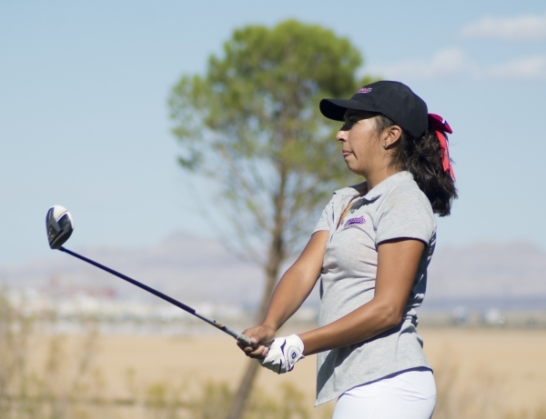 Victoria Estrada of Coronado High School watches her ball during the girls state championshi ...