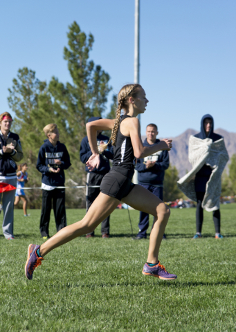 Emma Wahlenmaier of Palo Verde High School finishes first during the girls Division I Sunset ...