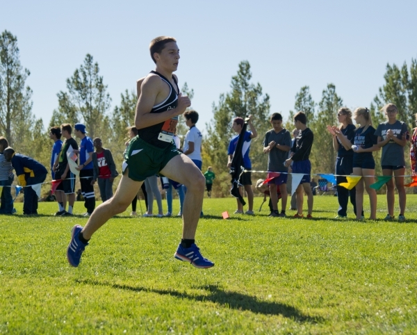 Daniel Ziems of Palo Verde High School finishes first during the boys Division I Sunset cros ...