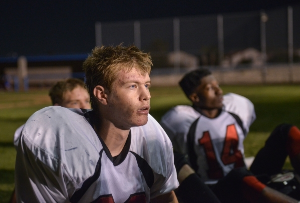 Mountain View Christian High School football player Paul Muehleisen listens to coach Ray LeB ...