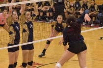 Coronado‘s Navi Lee (3) hits the ball during the Sunrise Region girls volleyball final ...