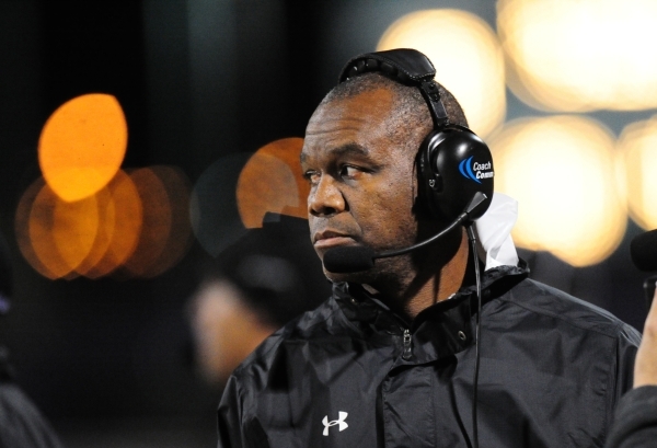 Silverado head coach Randall Cunningham is seen in the second half of their prep football ga ...