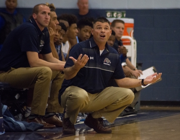 Centennial‘s head coach Todd Allen is seen during their game against Desert Pines at C ...