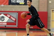 Palo Verde‘­s Taylor Miller dribbles the ball during a basketball game against Arbor V ...