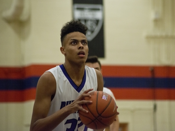 Durango High School‘s Jeremie Portuondo (32) prepares to shoot a free throw during the ...