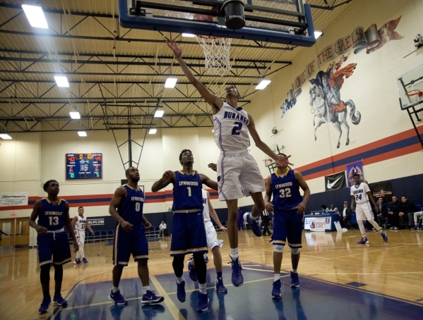 Durango High School‘s Michael Diggins (2) puts the ball in the net in the final second ...