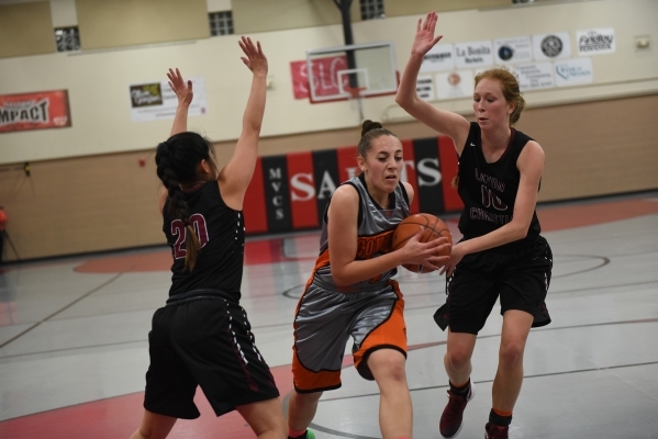 Chaparral‘s Alexis Vanstory (24) drives the ball against Utah‘s Layton Christian ...