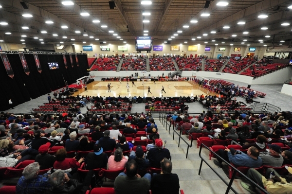 The South Point Arena is seen during a prep basketball game between Findlay Prep and Bishop ...