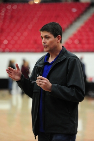 Former UNLV head basketball coach Dave Rice is seen after a prep basketball game between Bis ...