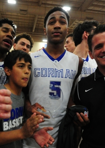 Bishop Gorman guard Chuck O‘Bannon Jr. was named the game‘s MVP during their pre ...