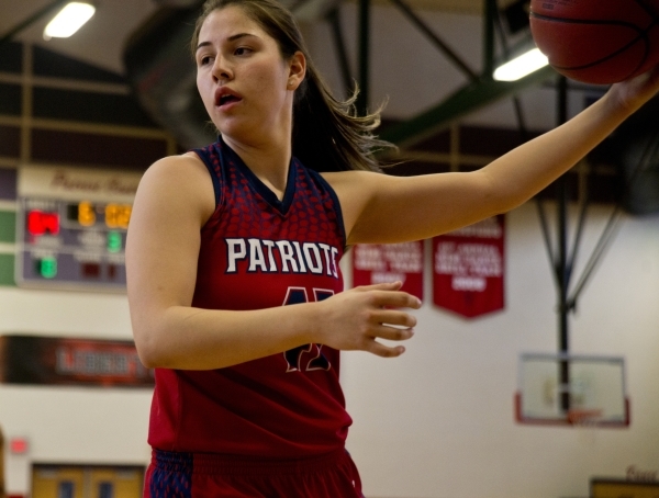 Liberty‘s Nancy Caballero (41) catches the ball during practice at Liberty High School ...