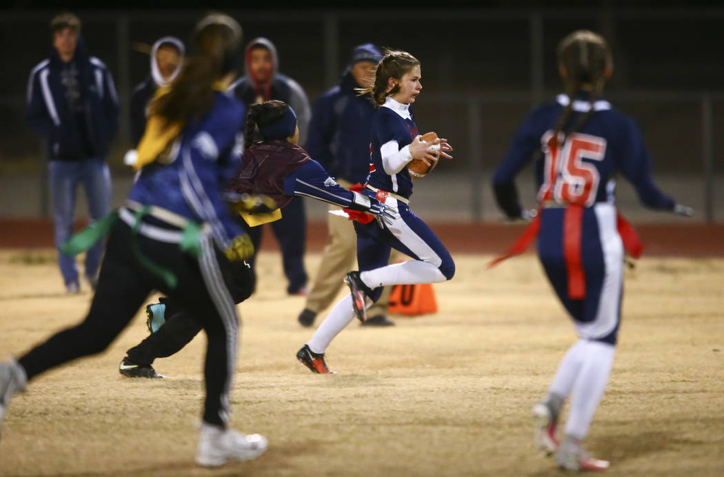 Coronado’s Caitlin Shannon (9) gets tagged out by Shadow Ridge’s Dayvian Diaz (1 ...