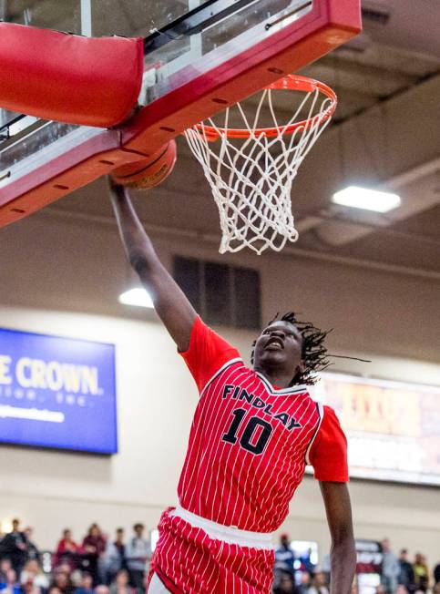 Findlay Prep’s Bol Bol (10) makes the team’s final point during the Big City Sho ...