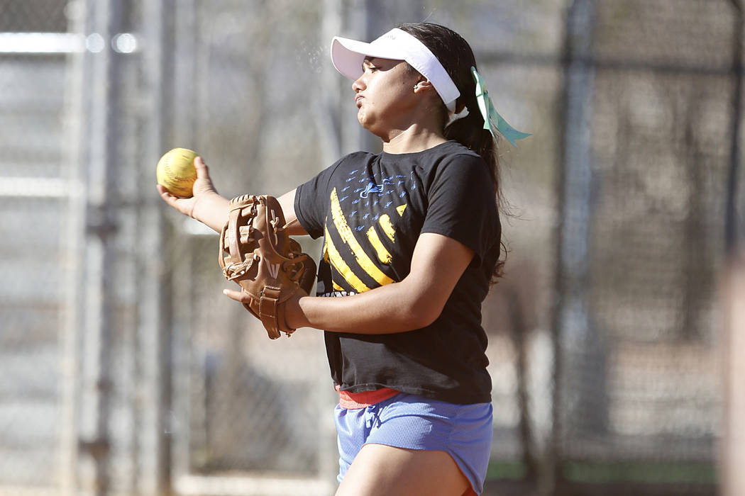 Sierra Vista High’s Ryan Watkins throws the ball during team’s practice on Frida ...