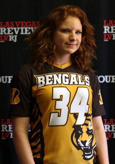 Destiny Bradford from Arbor View High School’s flag football team is photographed in L ...