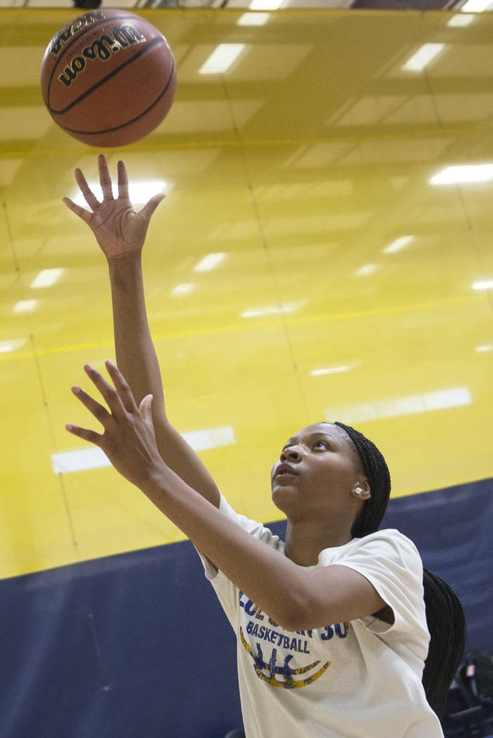 Centennial High School freshman point guard Taylor Bigby works out at Tarkanian Basketball A ...