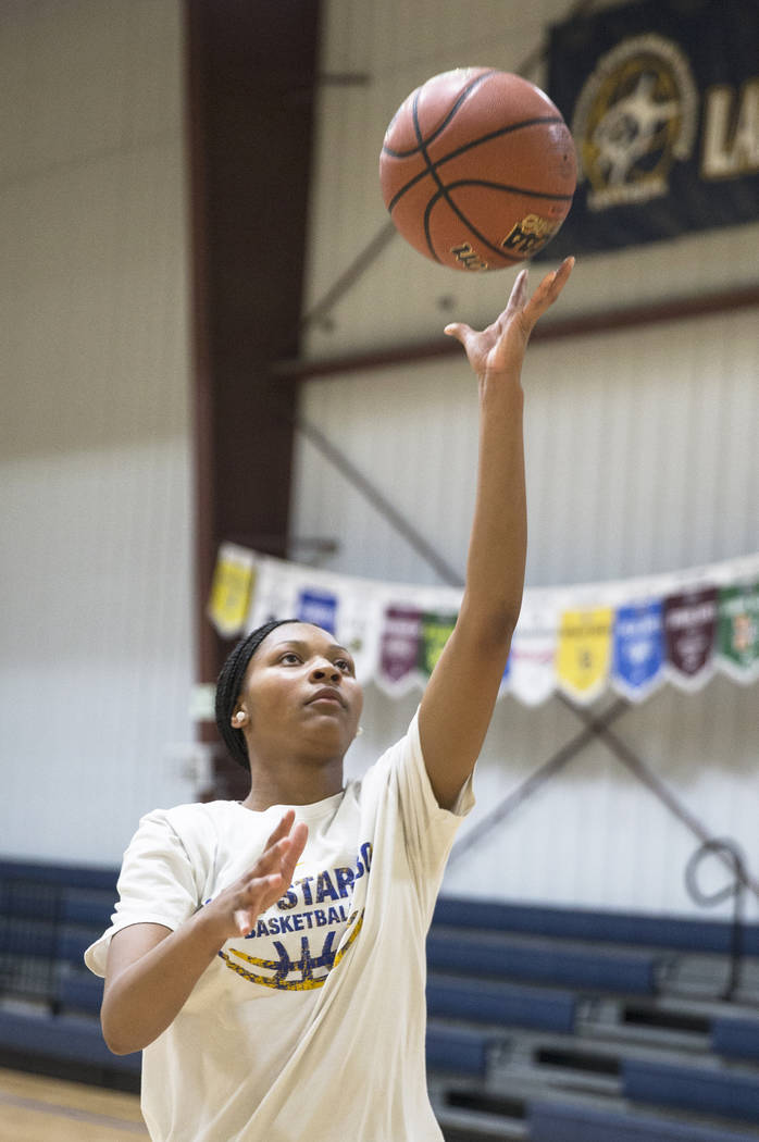 Centennial High School freshman point guard Taylor Bigby works out at Tarkanian Basketball A ...