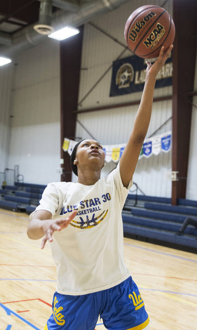 Centennial High School freshman point guard Taylor Bigby works out at Tarkanian Basketball A ...