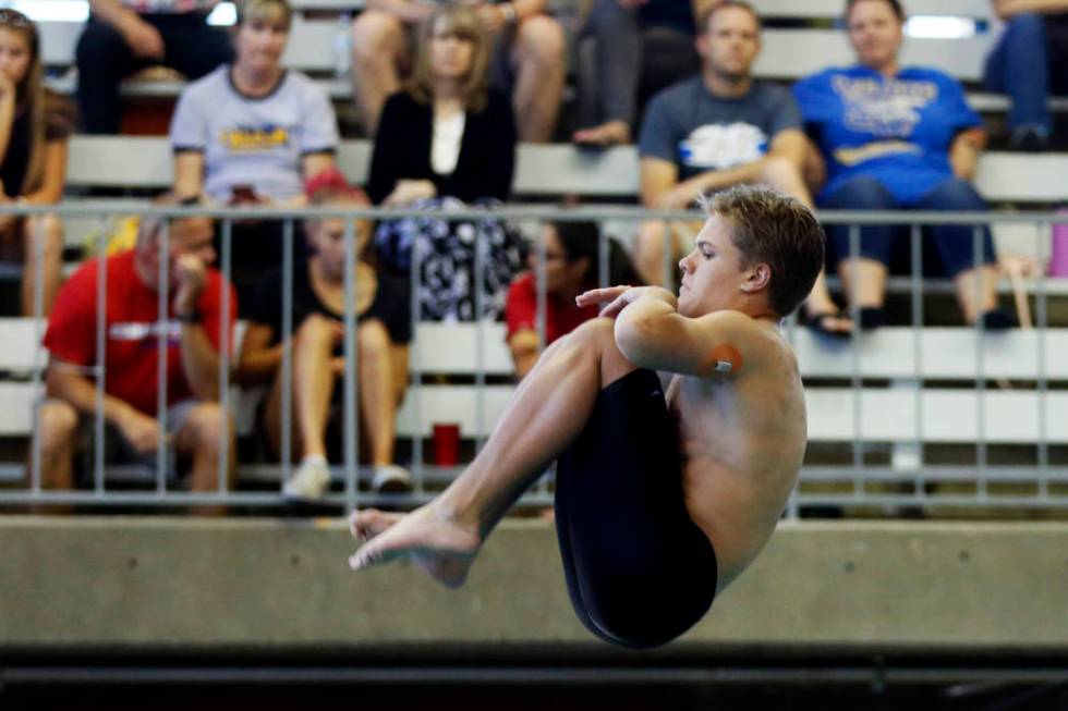 Conner Wattles, of Palo Verde High School, competes in the Class 4A Sunset Region diving com ...